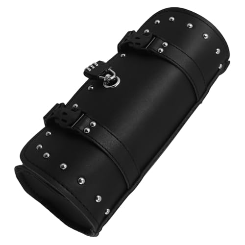 Sacoche de fourche rétro cuir PU étanche avec serrure pour vélo et scooter