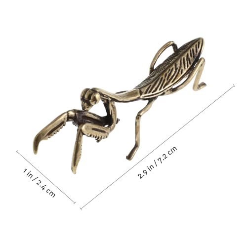 Nuobesty IP392309FDA5V9Y 1Pc Praying Mantis Ornament Brass Mantis Statue Tabletop Adornment Table Decor Vintage Mantis Decor Desk Statue Decoration Desktop Decor Mantis Craft Ornament Home Ornament thumb #1
