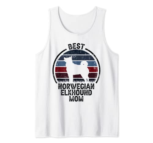 Mejor Perro Madre Mamá - Vintage Norwegian Elkhound Camiseta sin Mangas