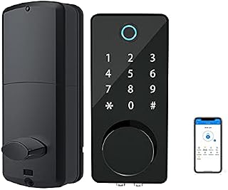 Digital Smart Fingerprint Door Lock, Keypad Lock for Door, Electronic Door Lock, WiFi Bluetooth Card Key Deadbolt Lock | Secure Finger ID | Anti-peep Code | 5-in-1 Keyless Entry System for Home Office