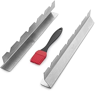 Gamonie Shish Kabob Rack Stand - Stainless Steel Elevated and Adjustable 6 Piece BBQ Set Stops Skewers From Burning Sticking to the Grill- Complete with a Silicone Brush, (KAB-RACK-MET)