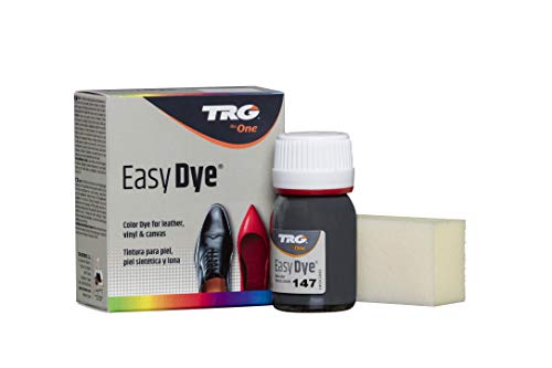 TRG The One - Tinte para Calzado y Complementos de Piel | Tintura para zapatos de Piel, Lona y Piel Sintética con Esponja aplicadora | Easy dye #147 Gris Lava, 25ml