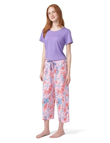 Image of HUE Women's Spring Pajama Separates Soft Whimsical Print Pjs with Flowers, Animals, Garden Themed Pjs, Cocktails