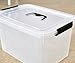 JUJIAJIA Clear Storage Latch Box 16 Quart, Plastic Organizing Box/Bin with Lid and Black Handles, 2-Pack