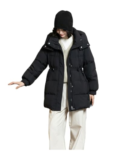 Veste d'hiver mi-longue coréenne à capuche coupe décontractée confortable - 5