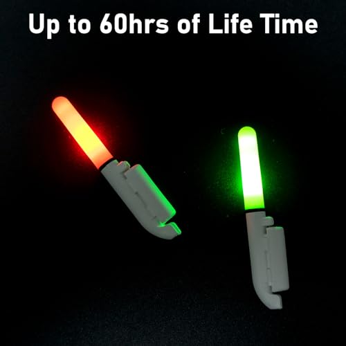 Dr.Fish Bastões de pesca com ponta de vara de LED com clipe na ponta da vara bastões de luz noturna