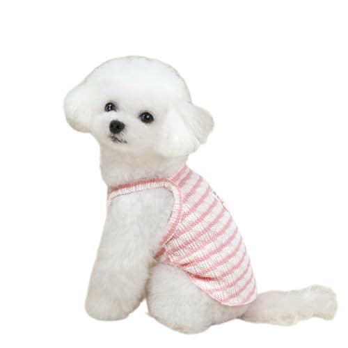 GIIPET 犬 服 夏 ひんやり 無袖 クールベスト 小型犬用 接触冷感 通気 吸水速乾 毛がつきにくい 背中リード穴付き 散歩 おしゃれ 犬用ウェア 涼感タンクトップ (ピンク, L (4-5.5kg))