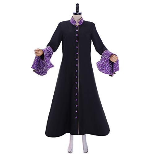 Coucou Age Women Clergy Cassock Trumpt Sleeve Medieval Priest Robe Halloween Cosplay Costume Cloak-Xl #TOP2