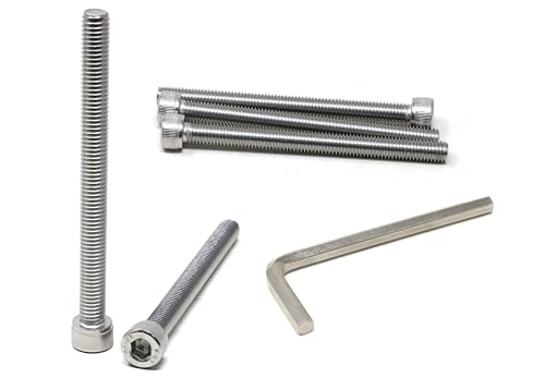 iexcell 5 pcs M8 x 95mm Pas 1.25 mm Vis à tête hexagonale acier inox 304