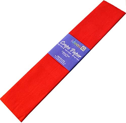 Crepe Paper 3 metre x 0.5 metre Colourfast Acid Free - Choose Colour (Red)