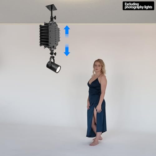 Image of Photography Ceiling Rail System, 21.7 inch-78.7 inch Adjustable Ceiling Mount Photography Lighting Kit with Steel Safety Wire, Retractable Photograph Studio Lighting Hanging Equipment