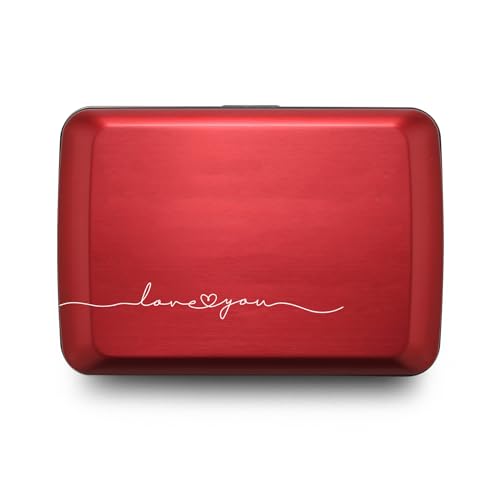 Image of OGON -DESIGNS- Aluminum card holder with metal lock, RFID protection against fraud and demagnetization, compact wallet, Smart Case OSLO model