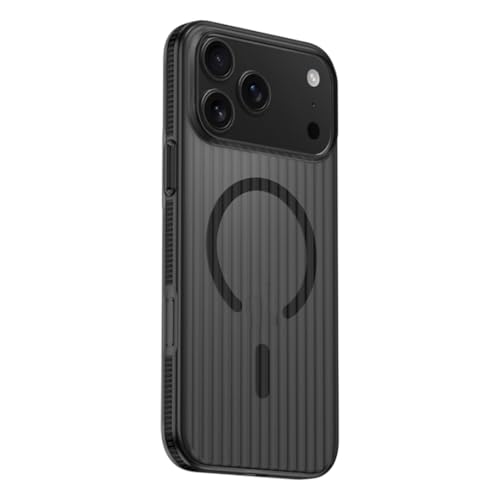 Coque magnétique iPhone 14 Pro Max noire à motif ondulé pour recharge sans fil fluide