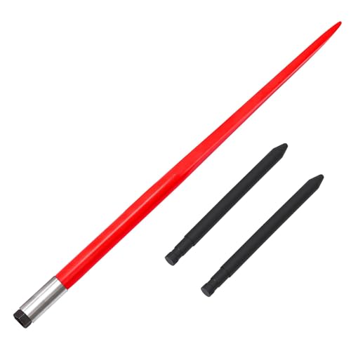 49 Heavy Duty Hay Spear 4500Lbs Capacity Quick Attach Bale Spike with Hex Nut & Sleeve for Buckets Tractors Loaders