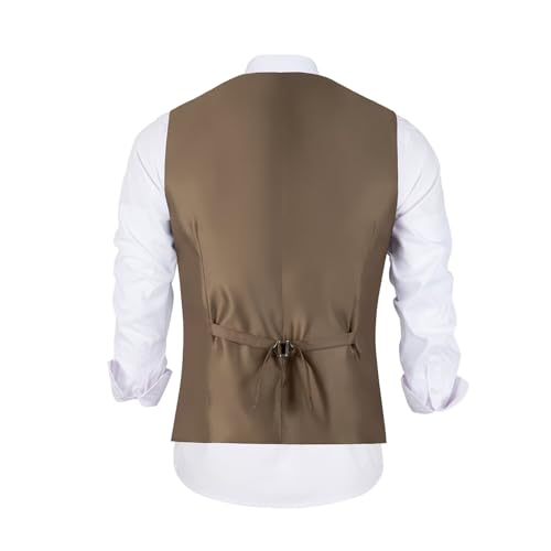 Bakerbear Men's Tweed Suit Vest Slim Fit Mens Vests Casual Herringbone Waistcoat Western Vest2