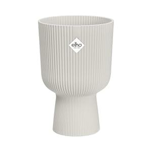 elho Vibes Fold Coupe 14 Pflanzentopf – Blumentopf für Innen – 100% recyceltes Plastik – Ø 13.9 x H 21.0 cm – Weiß/Seidenweiß