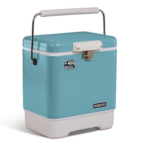 Image of IGLOO Legacy Stainless Steel Cool Box, 19 litres, Modern and Timeless, with Integrated Bottle Opener, Mint Green