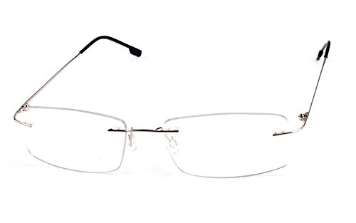 Buy Agstum Titanium Alloy Flexible Rimless Hinged Frame Prescription ...