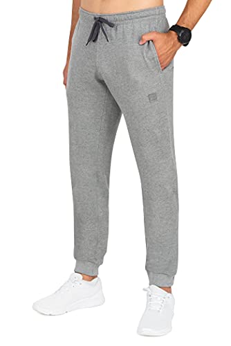 IMAKO® Pantalon de jogging long et léger classique pour homme - Pantalon de survêtement avec poches - Pantalon de course avec poches latérales - Pour homme - Taille M - XXL - Fabriqué en UE, gris, L Cover