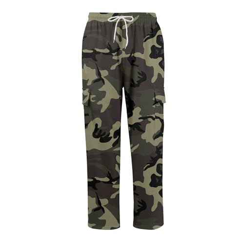 Sweatpants for Men Lightweight Baggy Stretch Drawstring Elastic Waist Casual Pants Camouflage Trousers with Pocket3