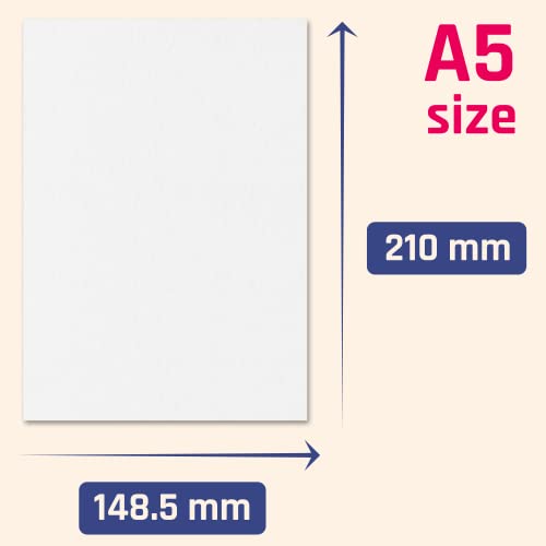 50 Blatt - 300g A5 Dickes Papier Fotokarton, Karteikarten Kartonpapier Tonkarton Pappe, Weiß