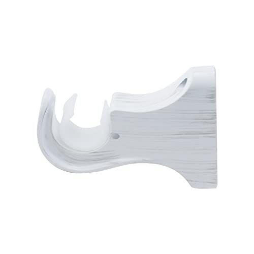 T Tulead Wood Curtain Rod Bracket White Support Bracket Wooden Single Bracket Drapery Rod Holder 2PCS with Screws - Thumbnail 5