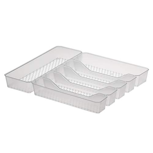 Spectrum Diversified - Bandeja organizadora de cajones hexagonal moderna para cubiertos de cocina, utensilios, soporte para cubiertos, 6 divisores, almacenamiento de gabinete, 13 x 16 pulgadas,