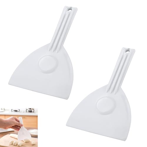 2 Piezas Rasqueta Panadero de Plástico Flexible, Espátula para Pizza Masa Ideal con Agujeros para Colgar para Pasteles Repostería Horneado, Raspador de Pastelería Antiadherente para Cocina Profesional
