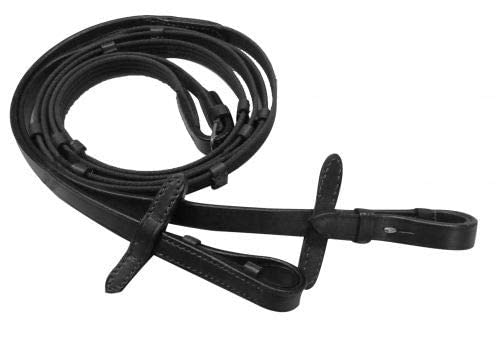 Showman 54" Webbed English Reins (Black) #TOP1