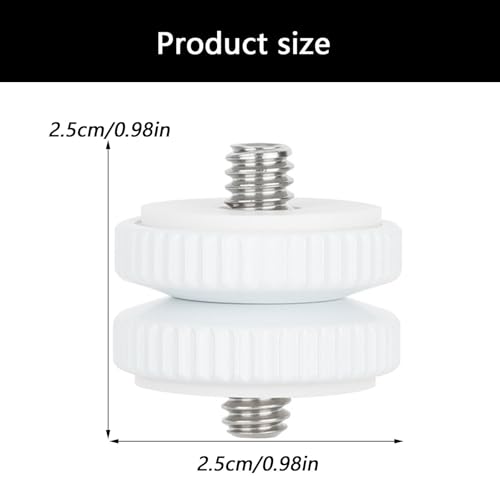 Tornillo 1/4 macho doble blanco para placa de montaje de cámara en trípodes 5