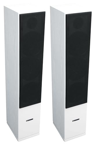 Rockville (2) RockTower 64W White Home Audio Tower Speakers Passive 4 Ohm