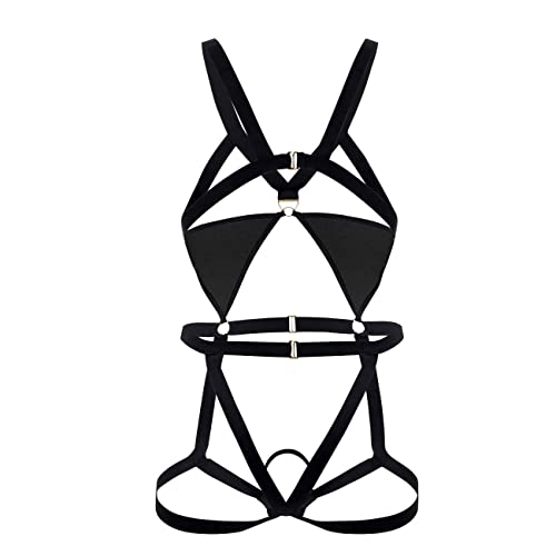 Candyman Fashion Candyman 99665 Harness Bodysuit Color Black Size S/M thumb #2