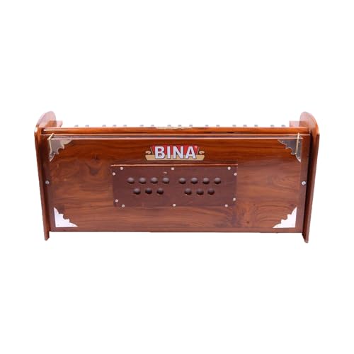 Bina 'Dulcetina' Portable Harmonium | Double Reed, Vertical Design | 3.5 Octaves, 42 Keys | Premium Seasoned Wood with Heavy-Duty Padded Carry Bag | Ideal for Travel, Kirtan, Bhajans & Yoga Chant