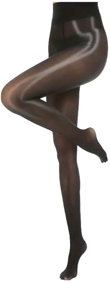 Meia Calça Elástica Anticelulite Transparente Brilhante Resistente Cintura Alta