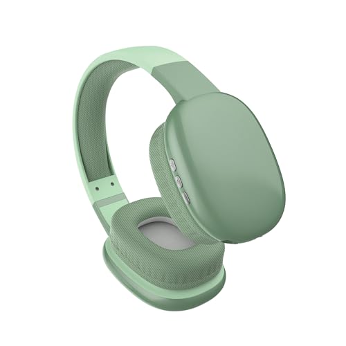 RCA Wave-56 Wireless Headphones, 40H Battery, Hi-Res Audio, Enhanced Bass, Noise Cancelling, Transparency Mode, Lightweight Over-Ear Bluetooth Headphones with Comfort Fit, Travel-Friendly (Green)