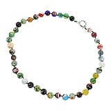 Angoily Collar de Clavícula para Mujer Cuentas Redondas de Vidrio, Gargantilla de Moda Transparente, Cadena Ligera para Uso Diario y Regalos en Cumpleaños y Fiestas