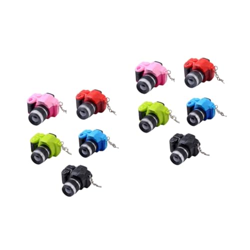 Lot de 10 porte-clés mini caméra LED, accessoires lumineux pour sac et clés