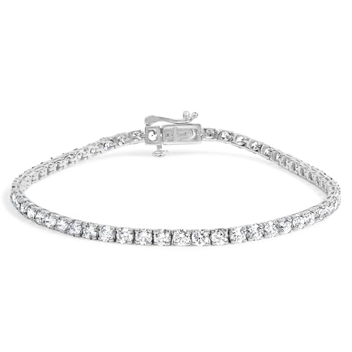 14K White Gold 5.0 Cttw Lab Grown Diamond Tennis Bracelet (F-G Color, VS1-VS2 Clarity) - 7.25" Inches