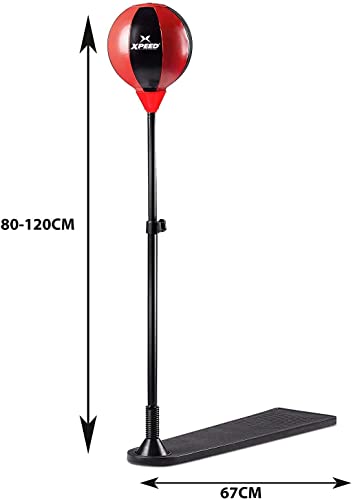 Image of XpeeD Sports Boxing Punching Stand Set | Boxing Set with Glove & Adjustable Standing Punch Ball for 4-10 Year Kids (Red, Black)