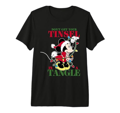 T-shirt Minnie Disney tinsel de Noël haut de gamme coton
