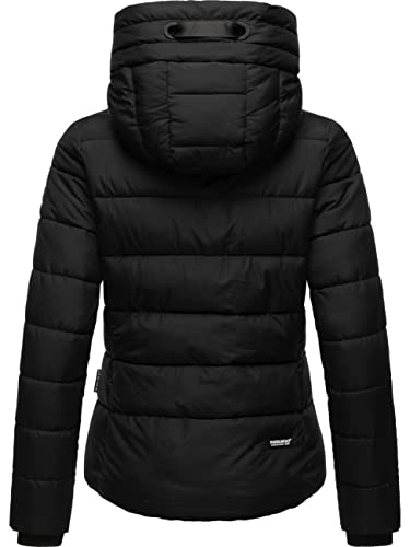 Navahoo Damen Winterjacke warme Steppjacke mit hohem Kragen und verstellbarer Kapuze Amayaa Black Gr. M