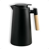 Garrafa térmica com alça de madeira para café e chá 1 litro preta man