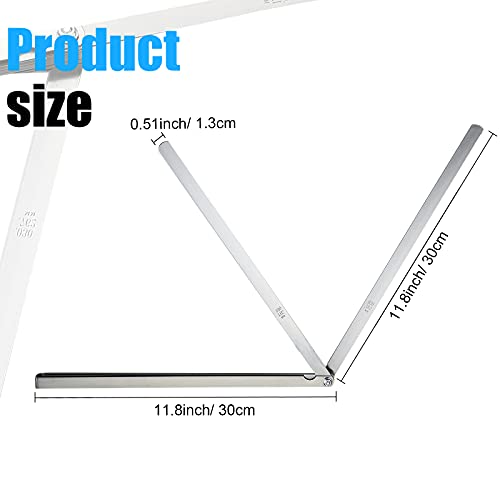 Hotop 25 Blades Steel Feeler Gauge Tapered Feeler Gauge Set Stainless Steel Dual Marked Metric and Imperial Measuring Tool for Measuring Gap Thickness or Width (0.038-1.02 Mm)