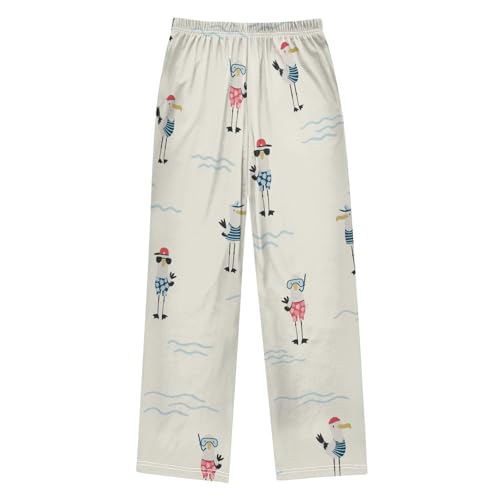 Cute Seagulls Boys Pants Boys Athletic Pants Long Pant for Boywith Pockets Wide-Leg Size 6-14Y2