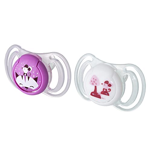 Neobaby Succhietto Light con Tettina Anatomica in Silicone Maxi 12 Mesi+ 2 Pezzi, Rosa