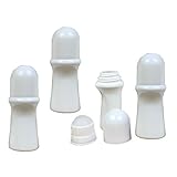 lasenersm 4 Pieces 1.69oz /50ml Empty Refillable Roll On Bottles Roller Bottle Plastic Rollerball Bottles Reusable Leak-Proof DIY Deodorant Containers for Essential Oil Perfumes Balms Thin-Waist Style