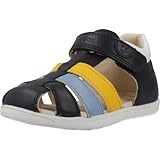 Geox B Macchia Sandales pour garçon, bleu marine/jaune foncé, 25 EU