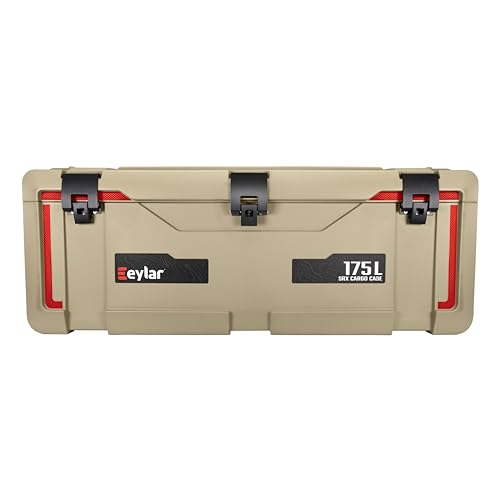 SRX-175 Overlanding Cargo Case – 175L Waterproof Storage Box for Camping, Off-Road & Truck Bed Gear – Heavy-Duty Lockable Storage with Gas Strut Lid, Stackable Design & Interior Organizer Tray (Tan)