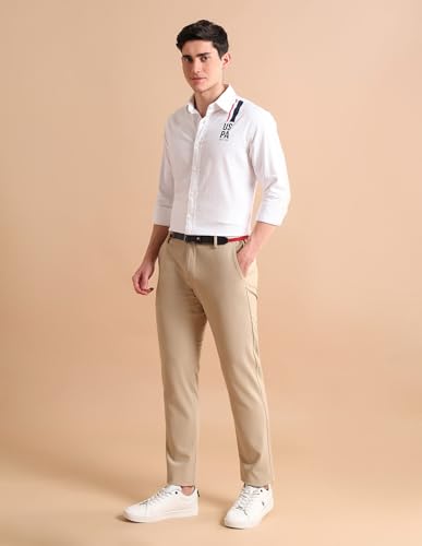 Image of U.S. Polo ASSN. Tailored Fit Formal Shirts for Men - 100% Cotton, Full Sleeve Mens Casual Shirts