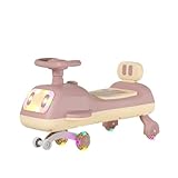 Laufräder Schaukelauto for Kinder, Aufsitzspielzeug mit Musik, blinkenden Rädern, Überschlagschutz, for Jungen und Mädchen ab 3 Jahren Spielzeugautos(Rose)